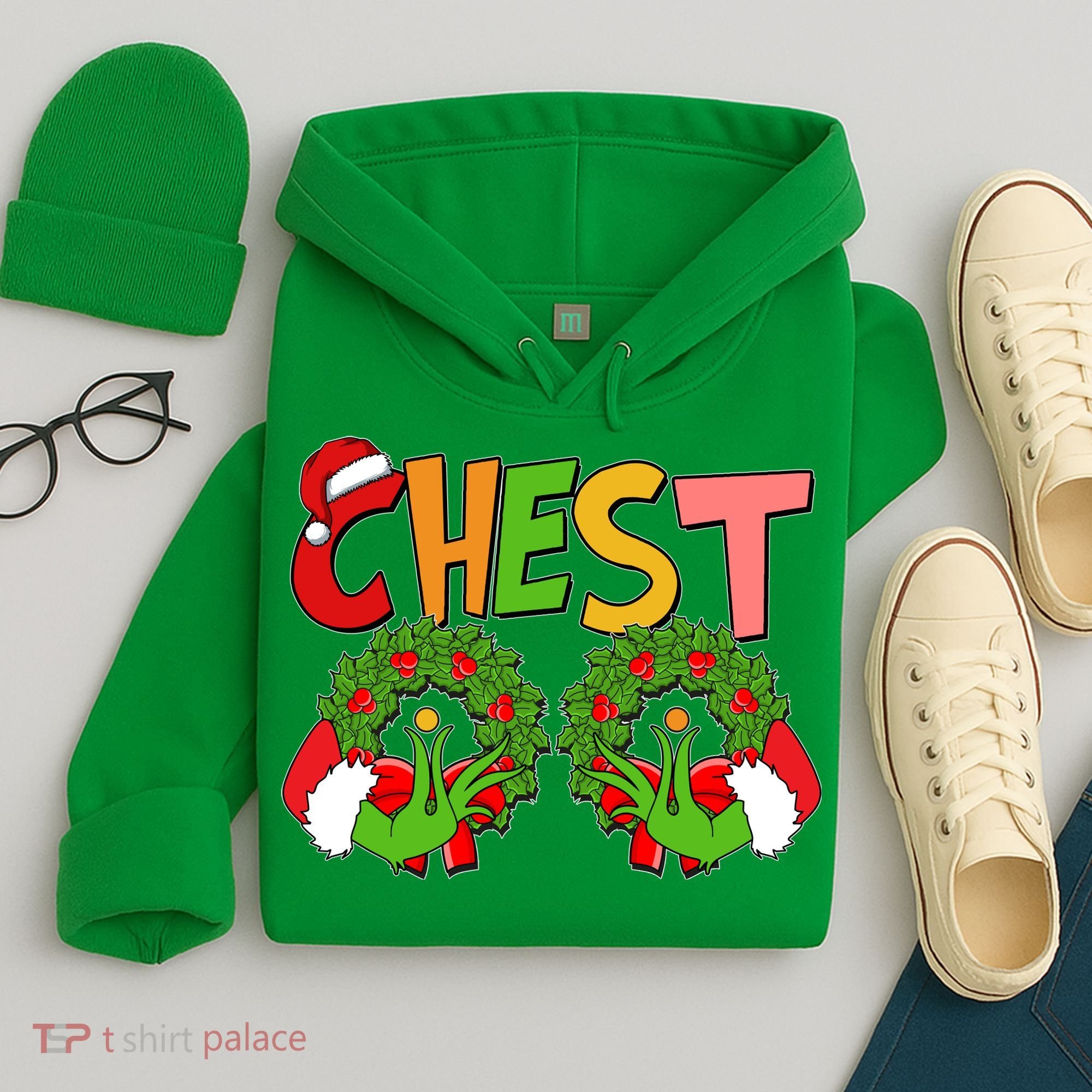 Funny Christmas Chest Matching Couple Hoodie