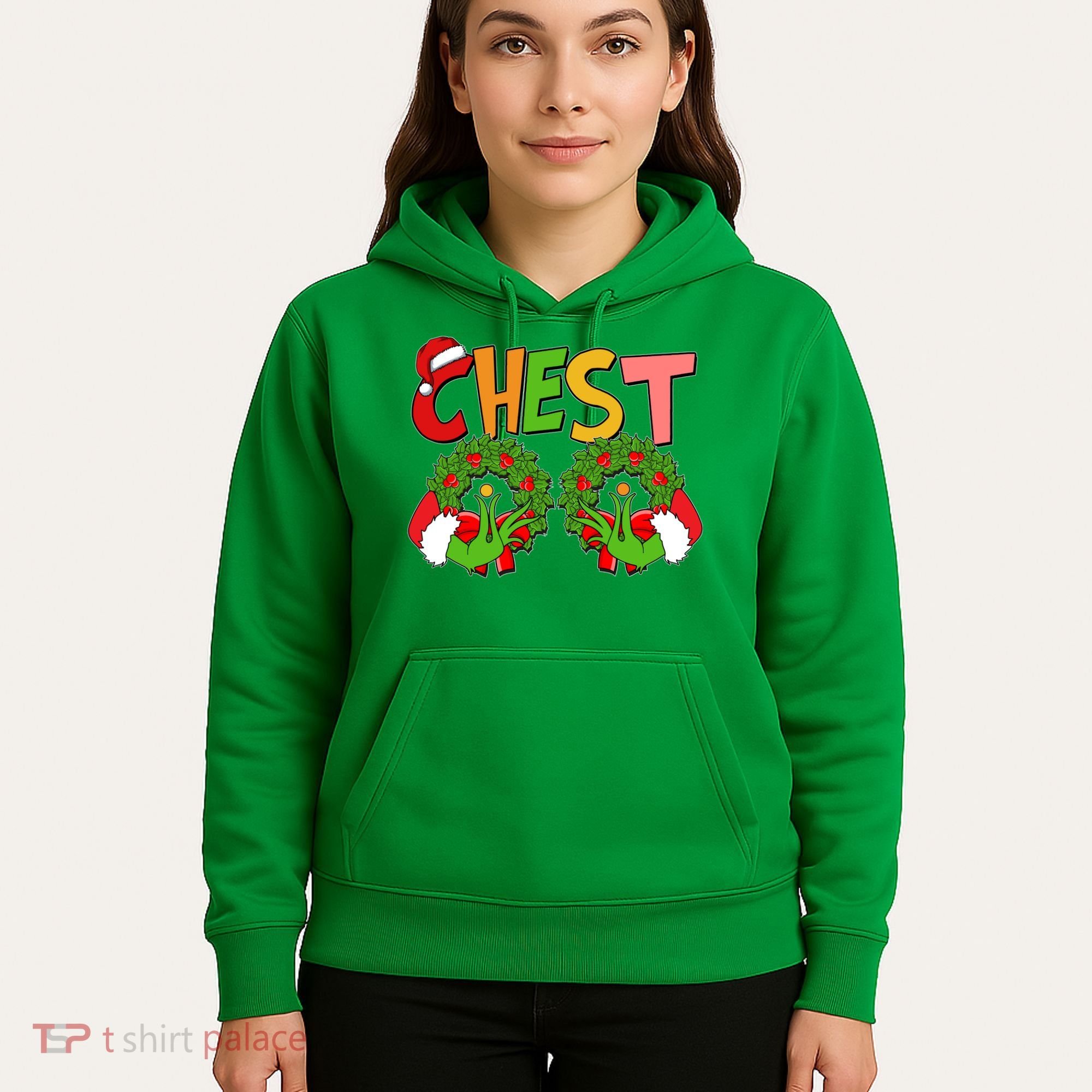 Funny Christmas Chest Matching Couple Hoodie