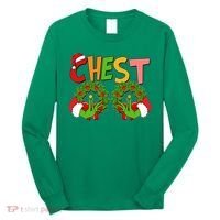 Funny Christmas Chest Matching Couple Long Sleeve Shirt thumb 0