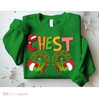 Funny Christmas Chest Matching Couple Sweatshirt thumb 2