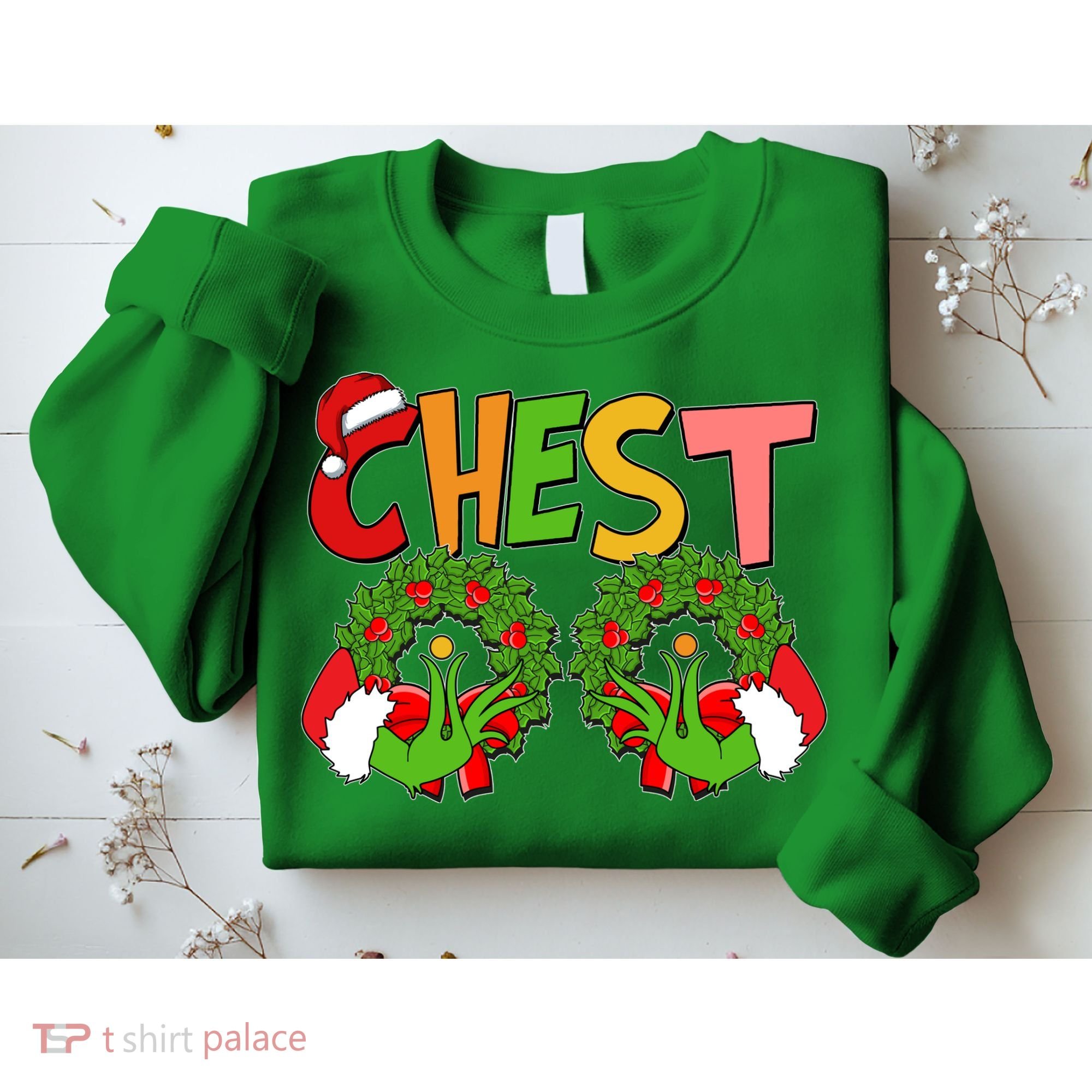 Funny Christmas Chest Matching Couple Sweatshirt