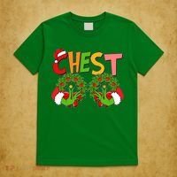 Funny Christmas Chest Matching Couple T-Shirt thumb 5
