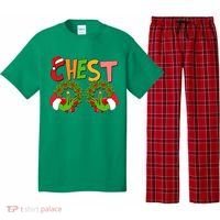 Funny Christmas Chest Matching Couple Pajama Set thumb 0