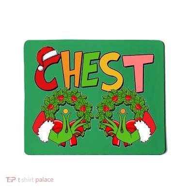 Funny Christmas Chest Matching Couple Mousepad