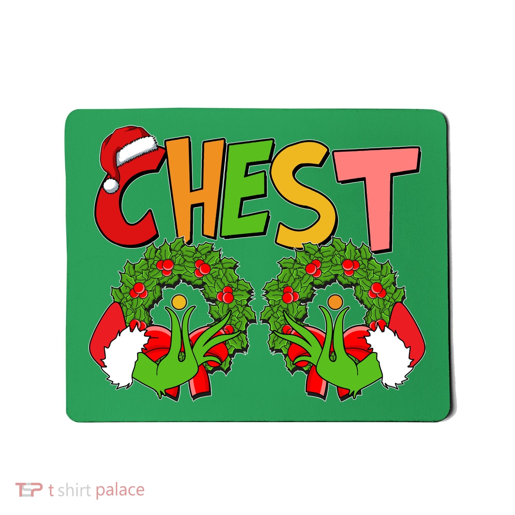 Funny Christmas Chest Matching Couple Mousepad