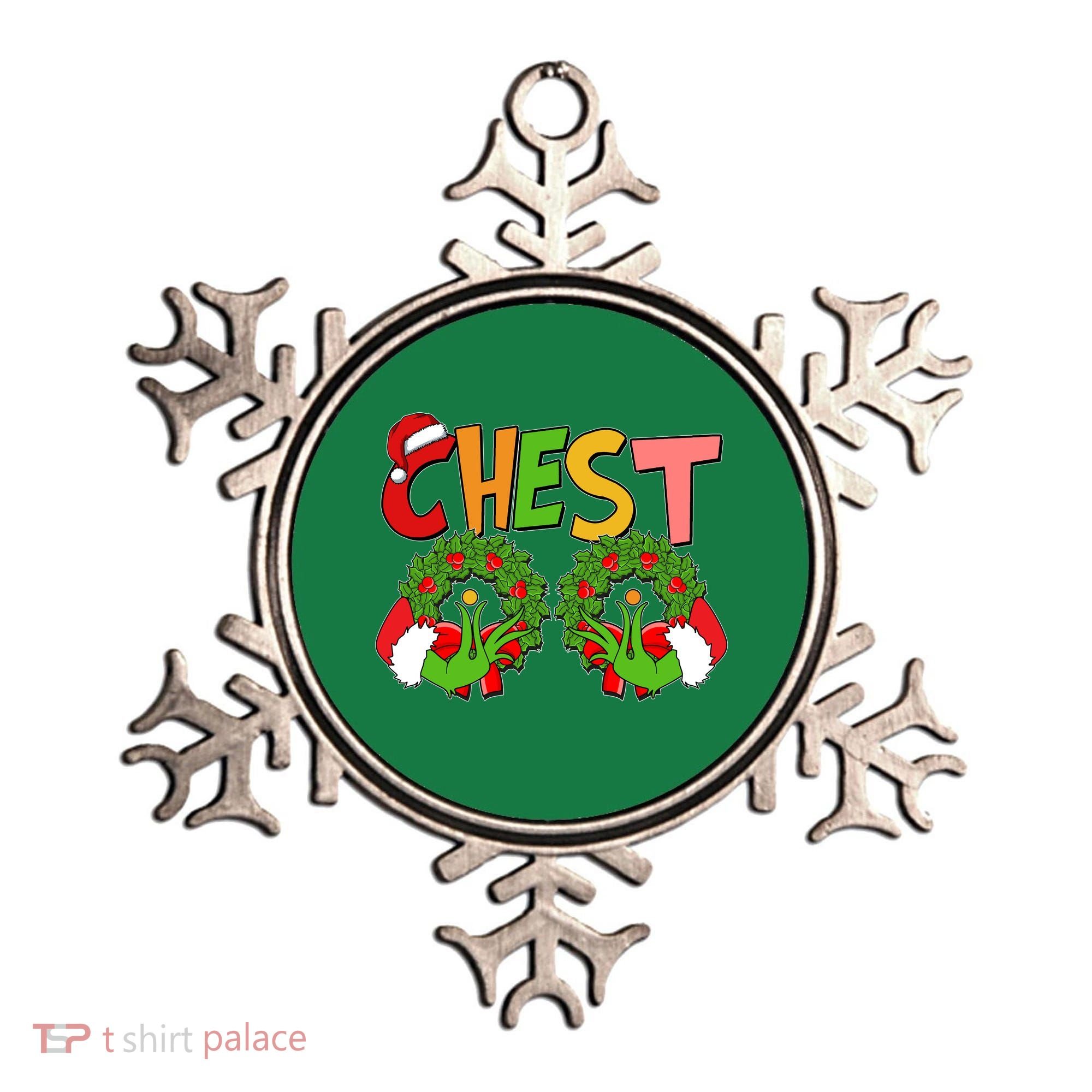 Funny Christmas Chest Matching Couple Ornament