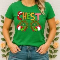 Funny Christmas Chest Matching Couple Women's T-Shirt thumb 2