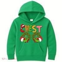 Funny Christmas Chest Matching Couple Kids Hoodie thumb 0
