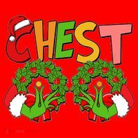 Funny Christmas Chest Matching Couple Santa Hat thumb 1