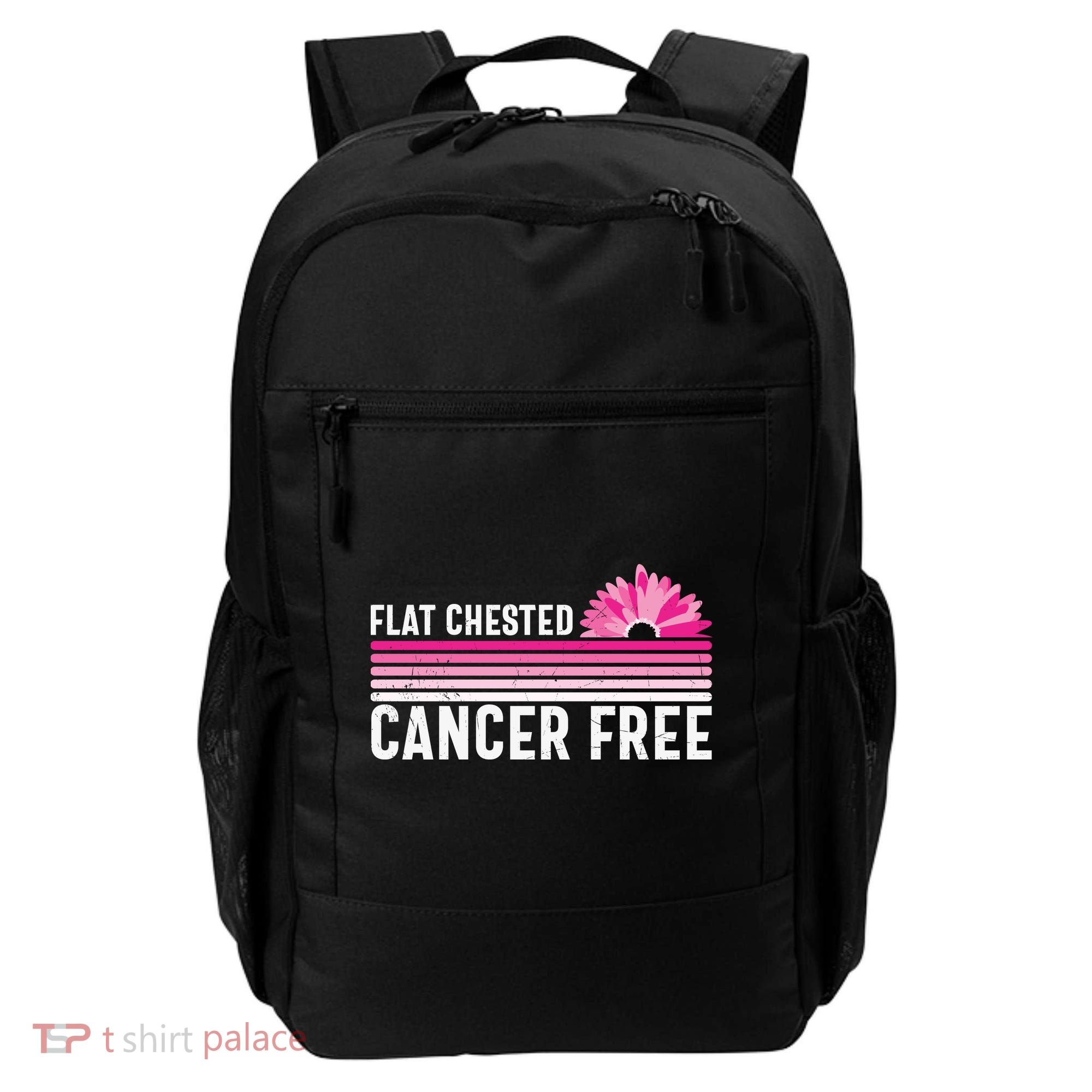 Flat Chested Cancer Free Sunflower Breast Cancer Backpack
