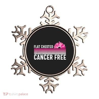 Flat Chested Cancer Free Sunflower Breast Cancer Ornament