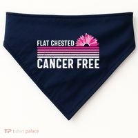 Flat Chested Cancer Free Sunflower Breast Cancer USA-Made Doggie Bandana thumb 0