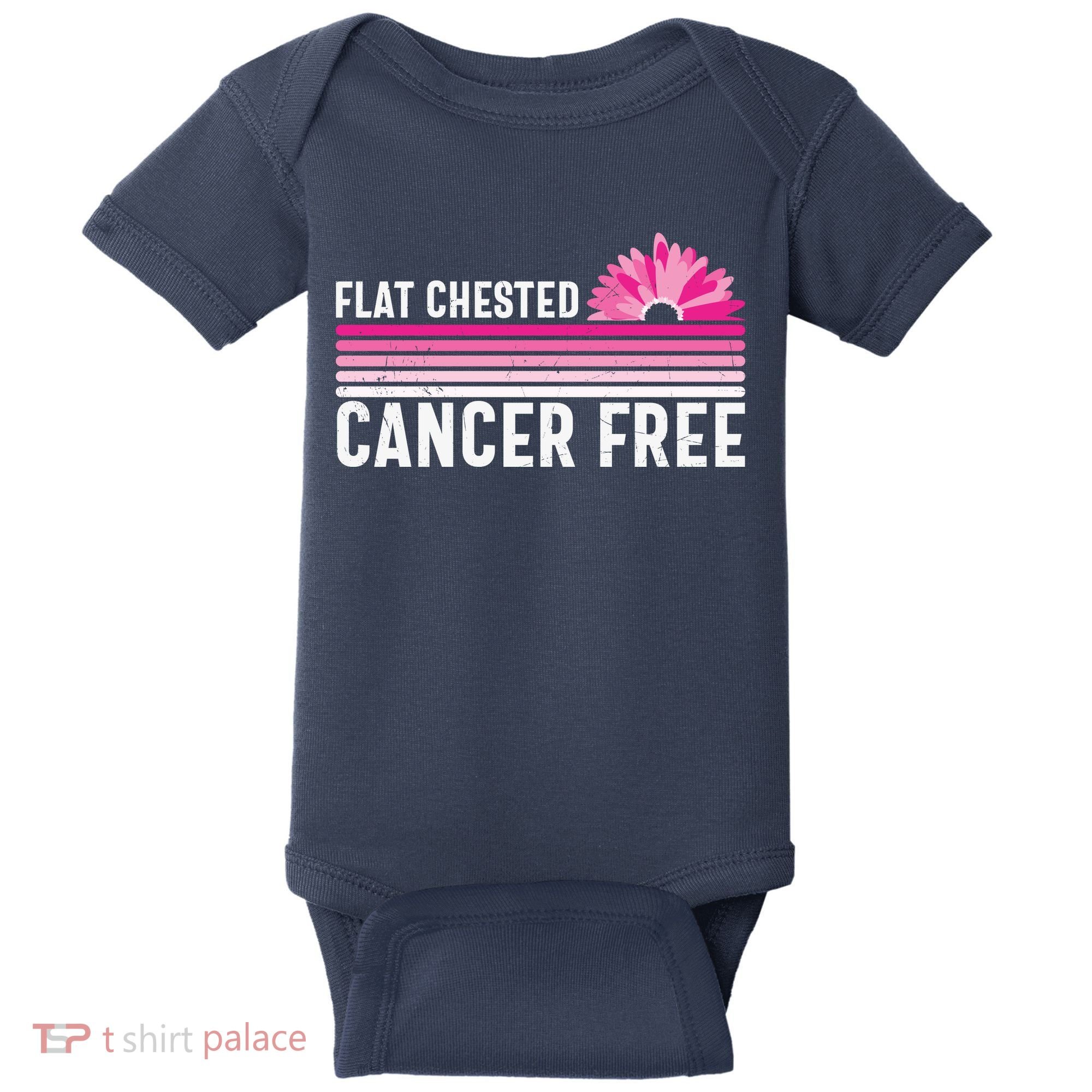 Flat Chested Cancer Free Sunflower Breast Cancer Baby Bodysuit