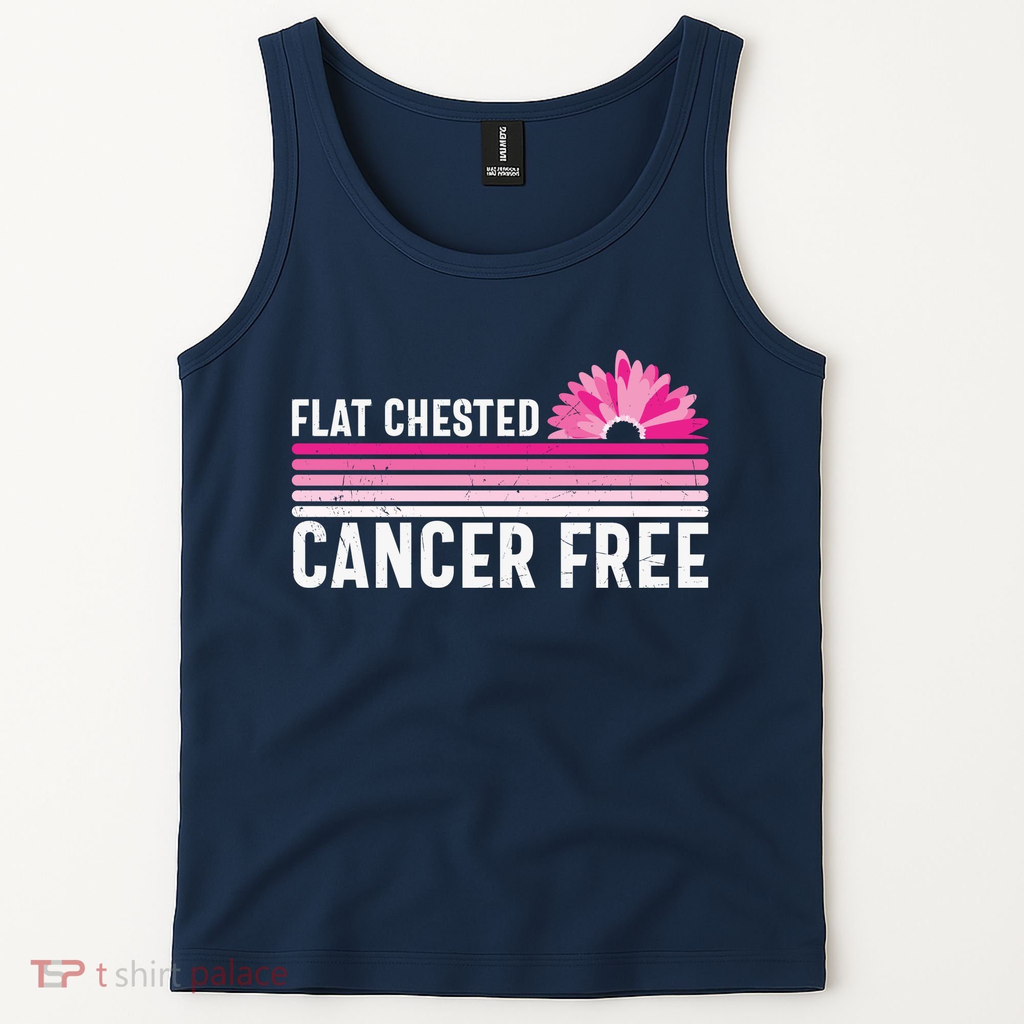 Flat Chested Cancer Free Sunflower Breast Cancer Tank Top