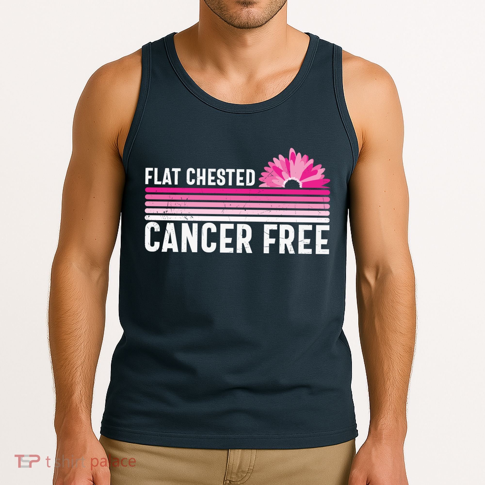 Flat Chested Cancer Free Sunflower Breast Cancer Tank Top