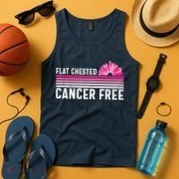 Flat Chested Cancer Free Sunflower Breast Cancer Tank Top thumb 4