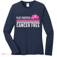 Flat Chested Cancer Free Sunflower Breast Cancer Women's Long Sleeve Shirt thumb 0