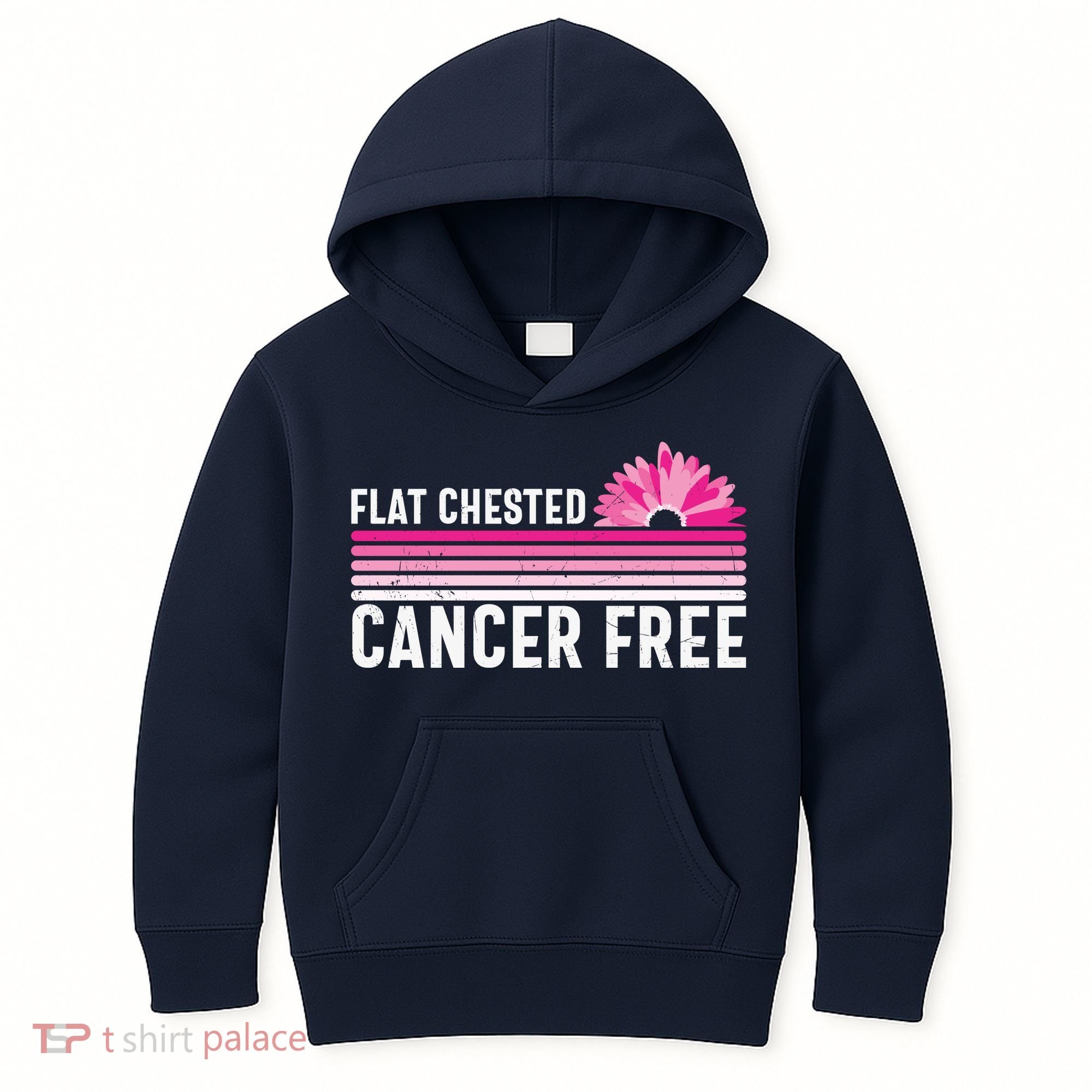 Flat Chested Cancer Free Sunflower Breast Cancer Kids Hoodie