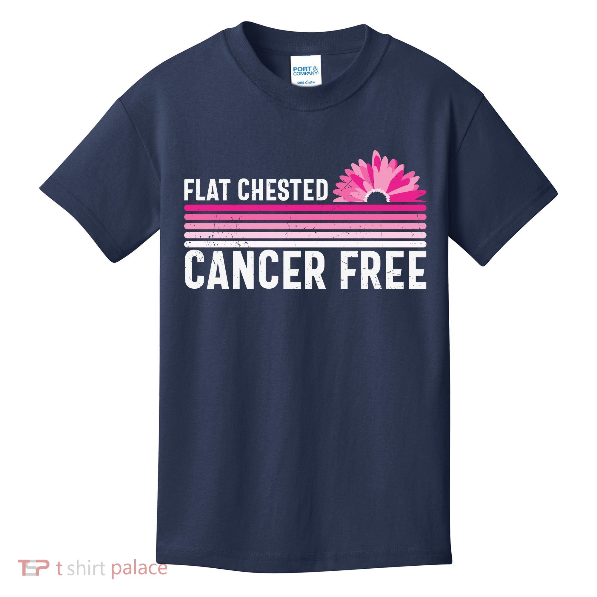 Flat Chested Cancer Free Sunflower Breast Cancer Kids T-Shirt