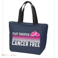 Flat Chested Cancer Free Sunflower Breast Cancer Tote Bag thumb 3