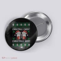 Funny Christmas Cheer Christmas Beer Ugly Sweater Button thumb 0