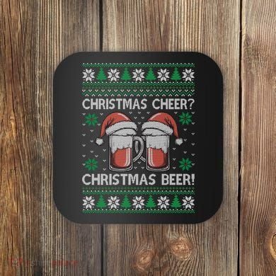 Funny Christmas Cheer Christmas Beer Ugly Sweater Coaster
