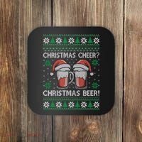 Funny Christmas Cheer Christmas Beer Ugly Sweater Coaster thumb 0