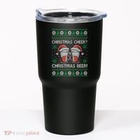 Funny Christmas Cheer Christmas Beer Ugly Sweater Tumbler thumb 0