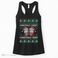 Funny Christmas Cheer Christmas Beer Ugly Sweater Women's Tank Top thumb 0