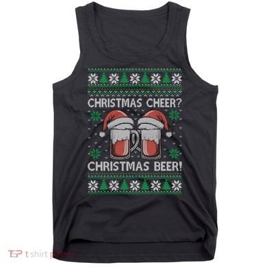 Funny Christmas Cheer Christmas Beer Ugly Sweater Tank Top