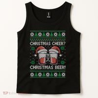 Funny Christmas Cheer Christmas Beer Ugly Sweater Tank Top thumb 2