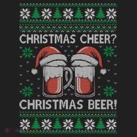 Funny Christmas Cheer Christmas Beer Ugly Sweater Golf Towel thumb 3