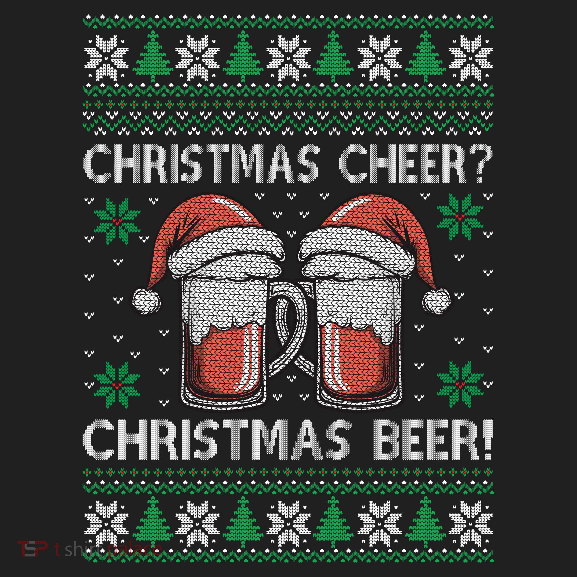 Funny Christmas Cheer Christmas Beer Ugly Sweater Golf Towel