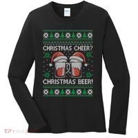 Funny Christmas Cheer Christmas Beer Ugly Sweater Women's Long Sleeve Shirt thumb 0