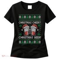 Funny Christmas Cheer Christmas Beer Ugly Sweater Women's T-Shirt thumb 0
