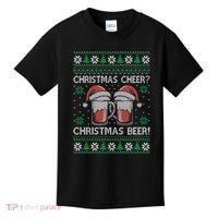 Funny Christmas Cheer Christmas Beer Ugly Sweater Kids T-Shirt thumb 0