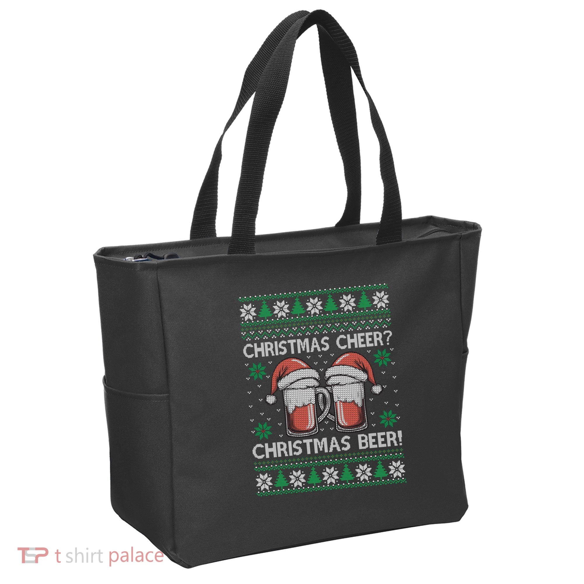 Funny Christmas Cheer Christmas Beer Ugly Sweater Tote Bag