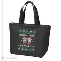 Funny Christmas Cheer Christmas Beer Ugly Sweater Tote Bag thumb 3