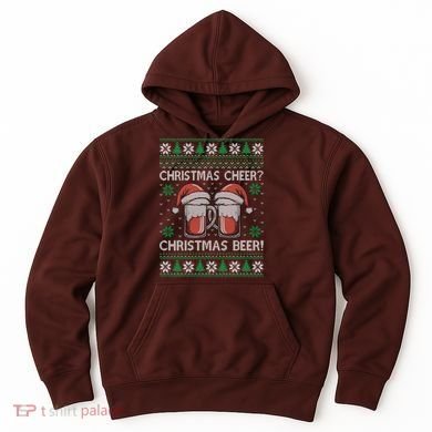 Funny Christmas Cheer Christmas Beer Ugly Sweater Hoodie