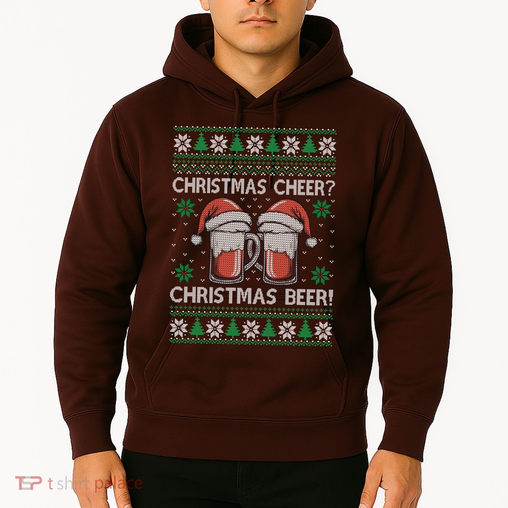Funny Christmas Cheer Christmas Beer Ugly Sweater Hoodie