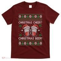 Funny Christmas Cheer Christmas Beer Ugly Sweater T-Shirt thumb 0