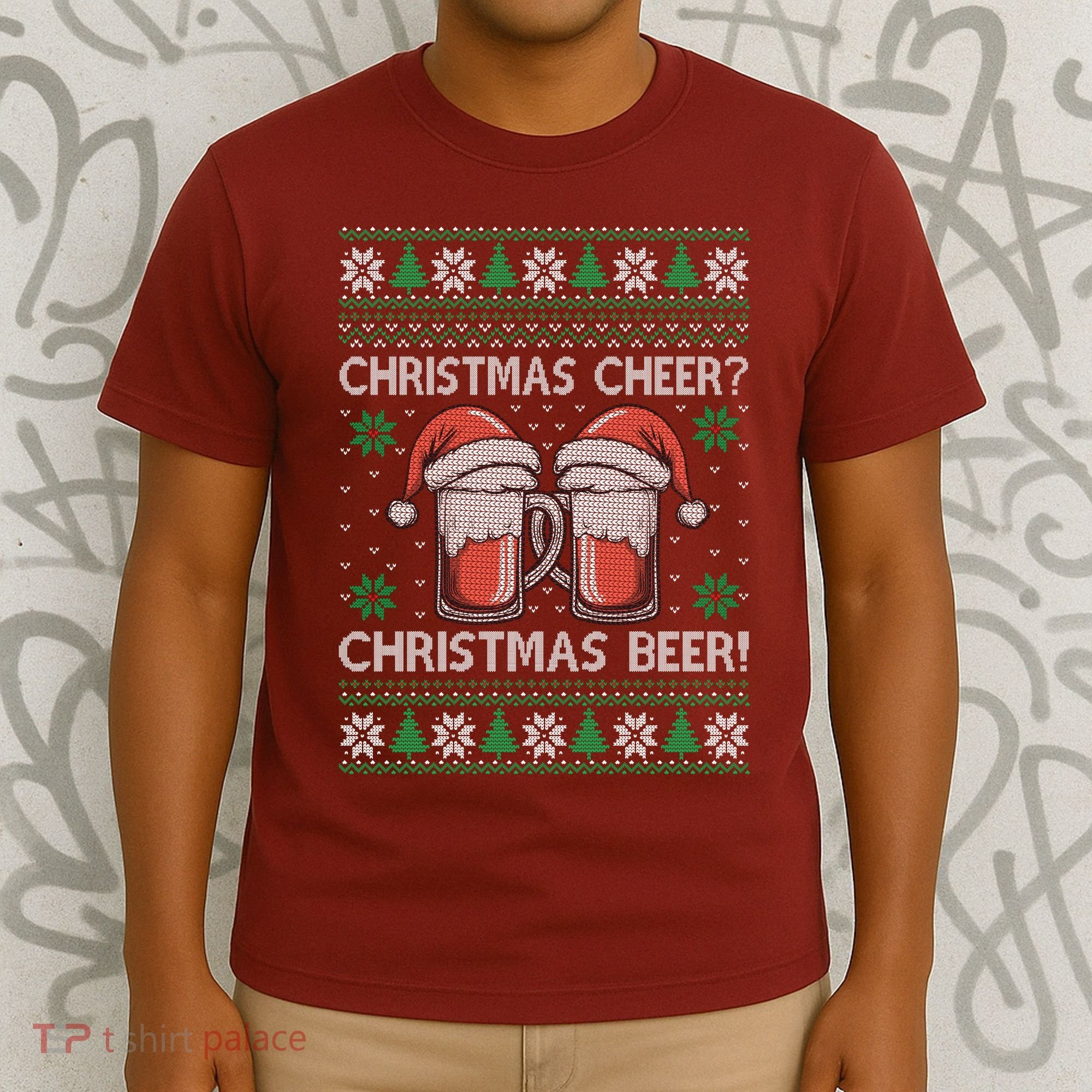 Funny Christmas Cheer Christmas Beer Ugly Sweater T-Shirt