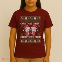 Funny Christmas Cheer Christmas Beer Ugly Sweater T-Shirt thumb 4