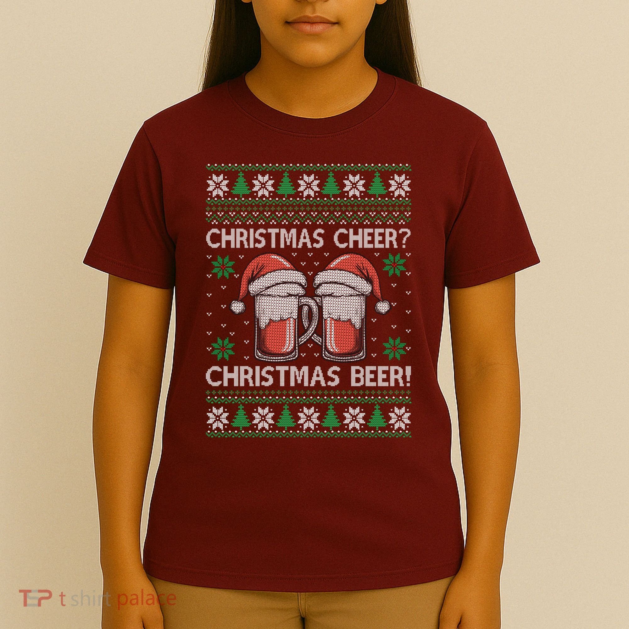 Funny Christmas Cheer Christmas Beer Ugly Sweater T-Shirt