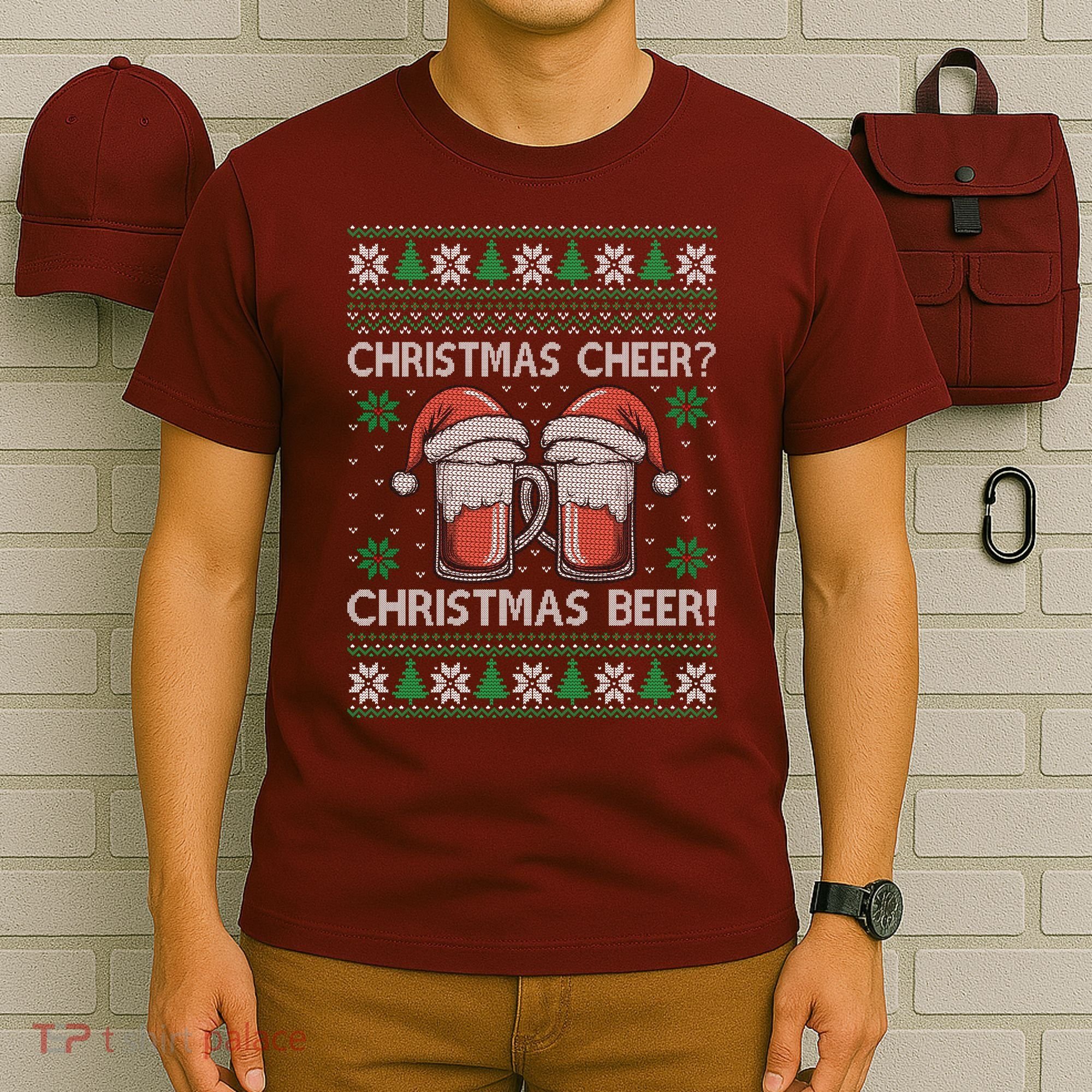 Funny Christmas Cheer Christmas Beer Ugly Sweater T-Shirt