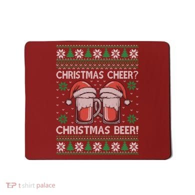 Funny Christmas Cheer Christmas Beer Ugly Sweater Mousepad