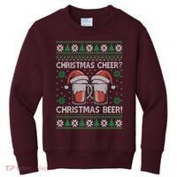 Funny Christmas Cheer Christmas Beer Ugly Sweater Kids Sweatshirt thumb 0
