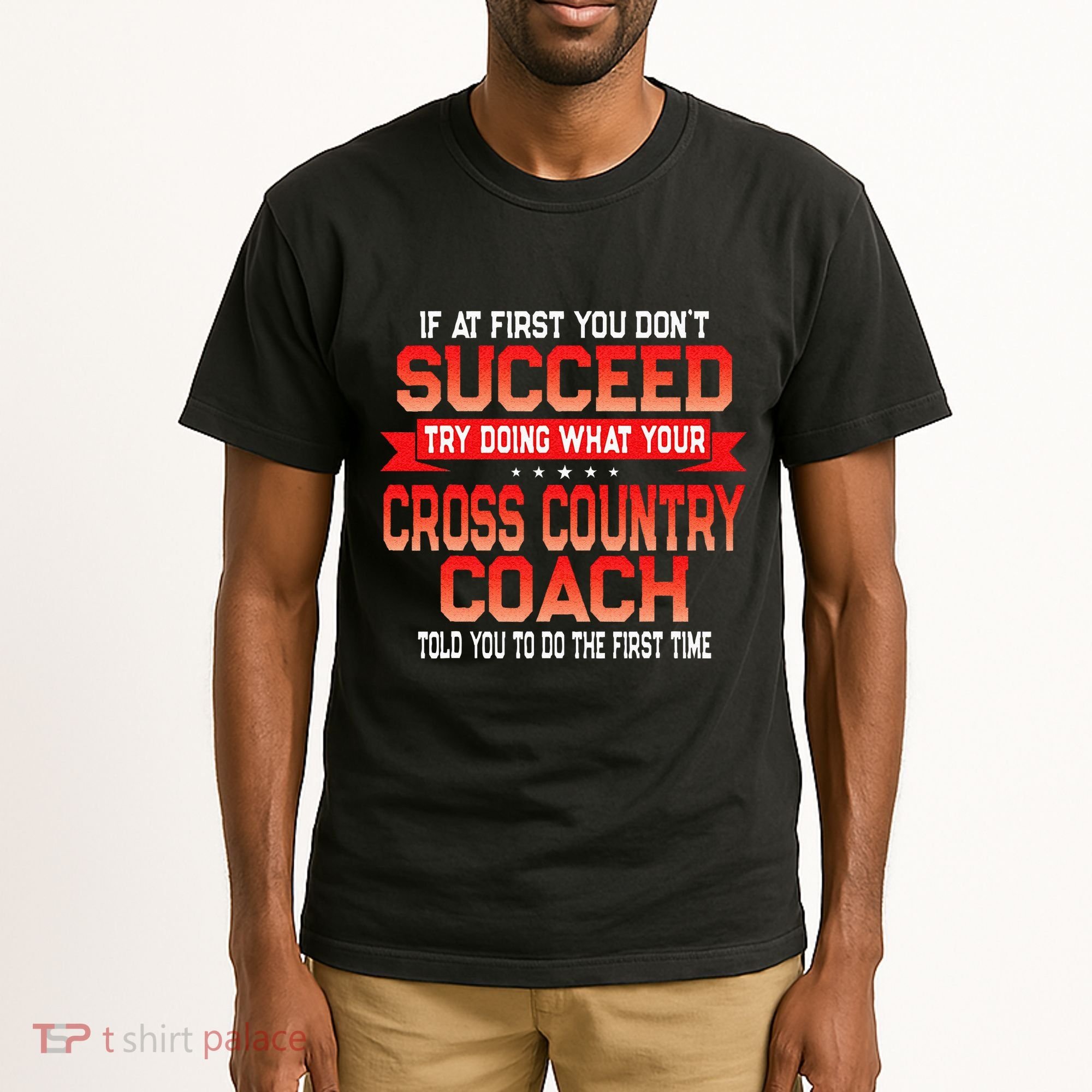 Fun Cross Country Coach Gift Funny Running Coaches Quote Tall T-Shirt