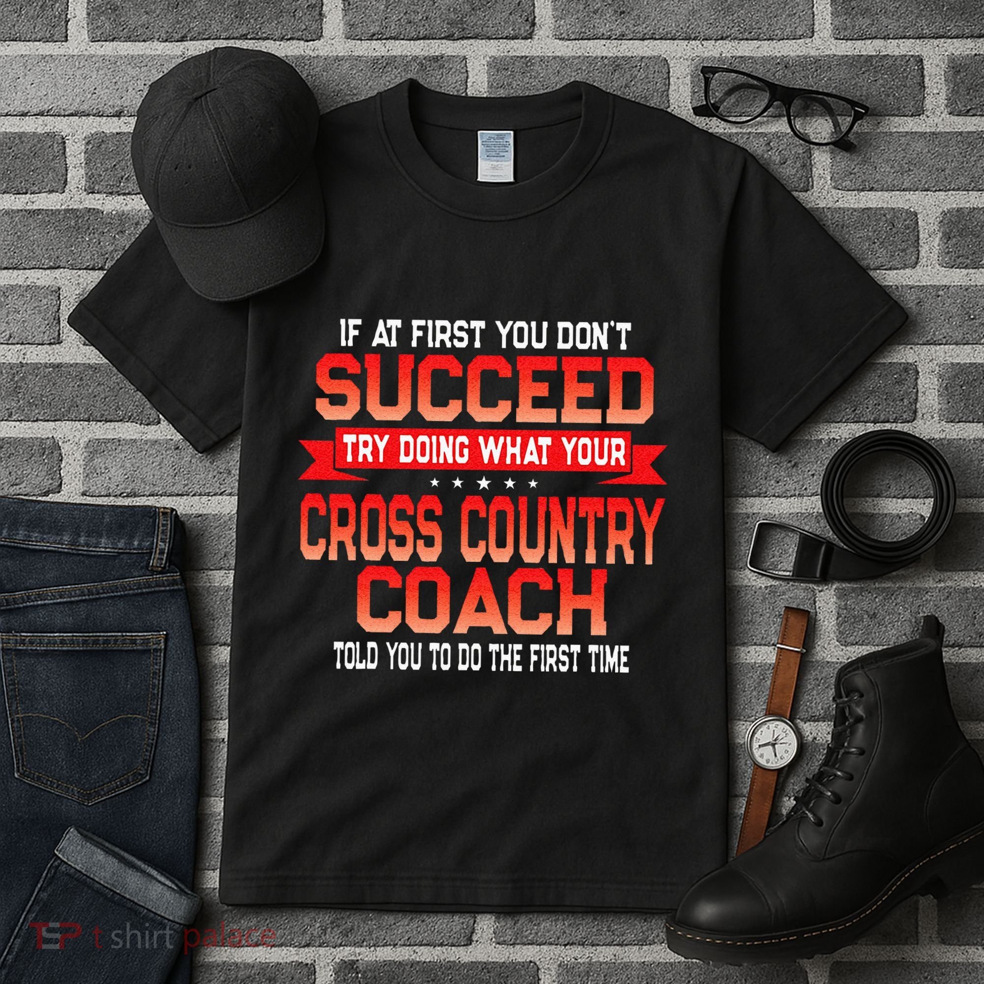 Fun Cross Country Coach Gift Funny Running Coaches Quote Tall T-Shirt