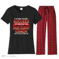 Fun Cross Country Coach Gift Funny Running Coaches Quote Women's Flannel Pajama Set thumb 0